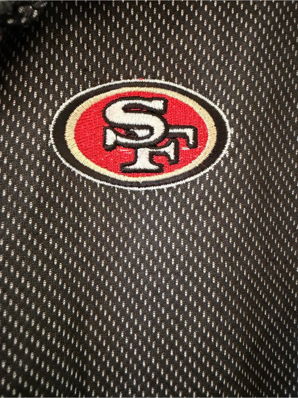 San Francisco 49ers NFL Team Apparel Kids Small 6/7 Black Full Zip Mesh Hoodie